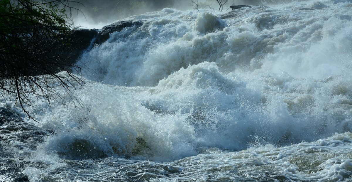 The Nile falling through the gorge at Murchison Falls